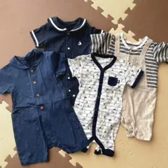 【まとめ売り】ベルメゾンUNIQLO 西松屋 ロンパースカバーオール4点セット