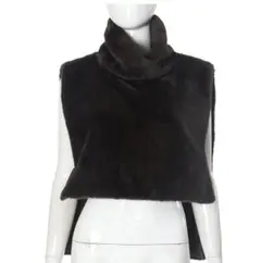 フェイク ファー ハイネック ベスト