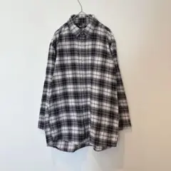 ネルシャツ　長袖　シャツ チェック柄 ブラック Lサイズ　カジュアル　メンズ