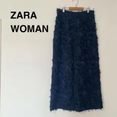 ZARA WOMAN（ザラウーマン）フェザー調 カットジャカードパンツ　ワイド