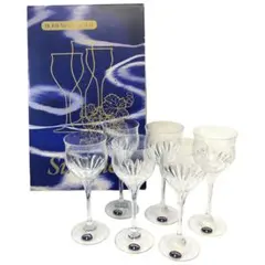 【未使用品】 ボヘミアクリスタル ワイングラス 6個 6脚 セット
