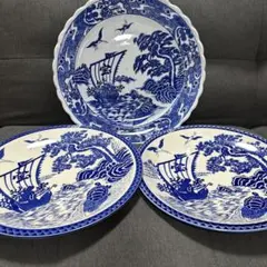 玄昌窯 大皿 盛皿 3枚 染付 花鳥 - メルカリ