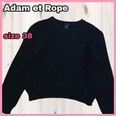ロペ Adam et Rope 肉厚 ニット セーター ブラック ウール混 無地