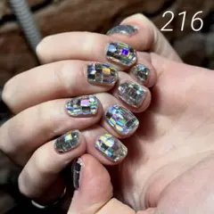 ネイルチップ (№216) ミラーボール　ニュアンス　y2k ギャル　ネイル