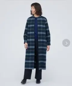 MUJI【無印良品】両面起毛フランネルスタンドカラーシャツワンピース