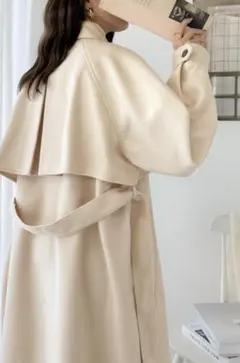 2way スタンドカラー ボリュームスリーブ　オーバーサイズロングコート