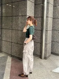 ココディール ベージュカーゴパンツ