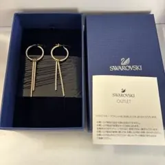 Swarovski ゴールド フープピアス