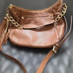 み*る様 ブラウンレザーショルダーバッグとシルバーバッグのセット