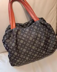 ラシット トートバッグ　ブラウン×赤　大容量　大きめ