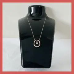 925 刻印 ネックレス ピンクゴールド 1mm 35cm ホースシュー 馬蹄