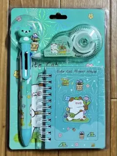 猫のデザインの文房具セット