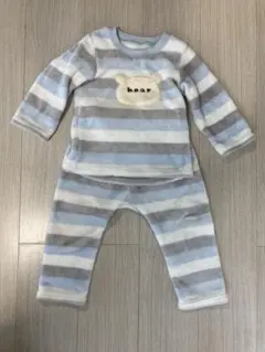 ＊ストライプ クマ刺繍付きパジャマ　95㎝＊