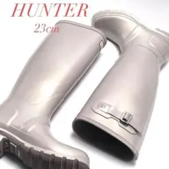 月末セール 美品 HUNTER レインブーツ ゴールド トール ネビュラ ブーツ