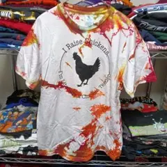 00sメキシコ製Sヴィンテージ鶏チキンタイダイロゴtシャツUSA直輸入メンズ古着