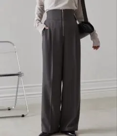 ワイドパンツグレー