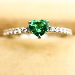 【奇跡のノンオイル♥GIA付コロンビア！美形ハートシェイプ】エメラルド リング