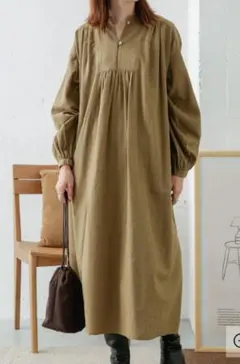 アーバンリサーチドアーズ コットン微起毛ギャザーワンピース