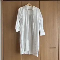 ホワイト ロングシャツ コットン