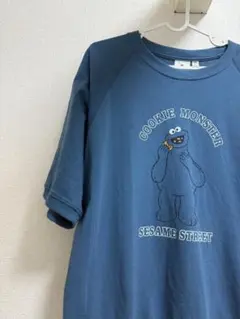 半袖Tシャツ　セサミストリート　クッキーモンスター　青　コラボ　M