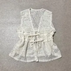 しまむら レースジレ ベスト アイボリー