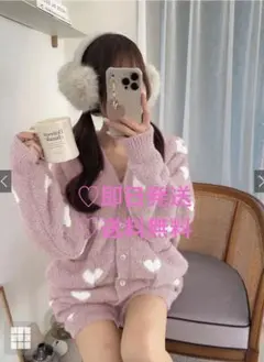 ♡GRL ♡ルームウェア ♡セットアップ ♡カーディガン＆ショートパンツのサムネイル