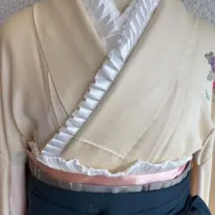 和衣　フリル帯飾り　成人式　卒業式　袴　振袖　ピンク　シャーベットオレンジ