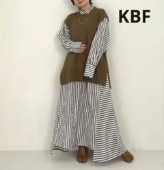 KBF ストライプシャツワンピース