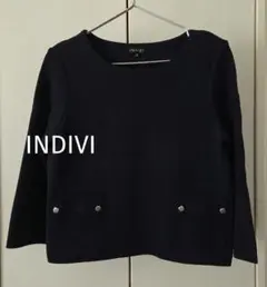 【美品】INDIVI カットソー　黒のサムネイル