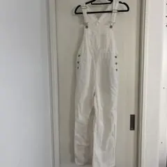 ホワイト コットンサロペット