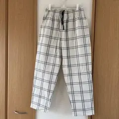 GU チェック柄ワイドパンツ　メンズ