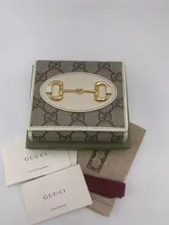 GUCCI グッチ 二つ折り財布 ホースビット GGスプリーム 金具 ロゴP55
