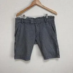 DIESEL ディーゼル ヒッコリー ストライプ ハーフパンツ メンズサイズ30のサムネイル