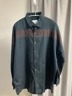 【SHAREEF】ロングスリーブシャツ　ビッグシルエット　グリーン　切替え