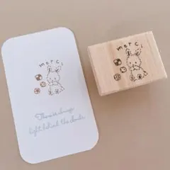 消しゴムはんこ　ふわうさちゃんとクッキーはんこ　持ち手付き