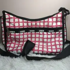 LeSportsacレスポートサック ショルダーバッグ ピンク チェック柄 軽量