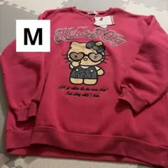 日焼けキティ ピンク スエット ギャル 裏起毛　トレーナー　サンリオ　キティ　M