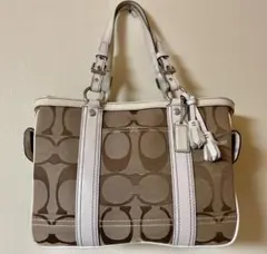 【USED】COACH コーチ シグネチャー 肩掛け トートバッグ 自立