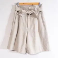 BEIGE, リネンライクハーフパンツ 洗える M