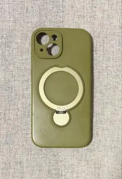 iPhoneケース スタンド付き カーキ