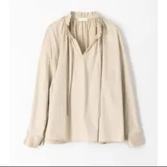 BALLSEY★ ハイカウントサテン ネックフリルブラウス