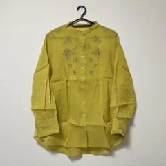 【美品】 FREAK'S STORE 花柄 刺繍 シースルー 長袖シャツ