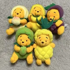 くまのプーさん フルーツコスチューム ぬいぐるみ5体セット