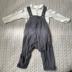【未使用品】H&M サロペット ポロシャツ 長袖 セット2-4M