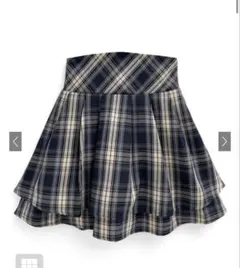 GRLインパン裏地付ティアードチェックミニスカート[dk1290]