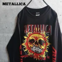 バンドT★メタリカ スカル柄 両面プリント ツアー Tシャツ 黒 XL