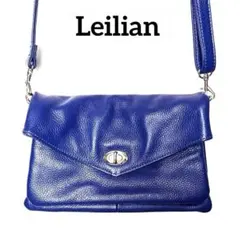 Leilian レリアン ショルダーバッグ ブルー レザーのサムネイル