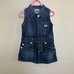 Ｌｅｅワンピース　ジャンバースカート　デニム　襟付き　100cm
