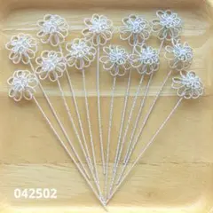 水引　水引パーツ　小さなお花　きらきら2色　042502
