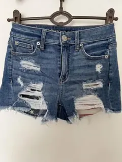 AMERICAN EAGLE デニムショートパンツ ダメージ加工 S 美品